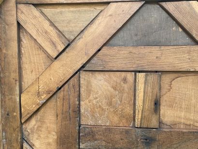 Oak coffee table, old parquet element forming...