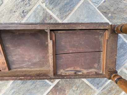 Rectangular console in ochre patinated wood,...