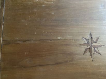 Sloping desk in natural wood, inlaid with...
