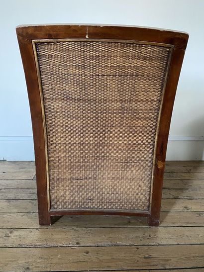 Wooden armchair, entirely furnished with...