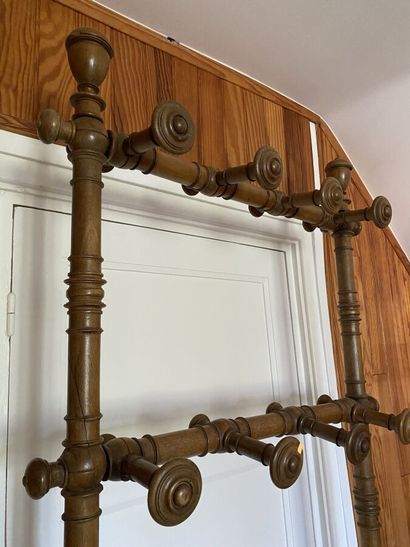 Bamboo style wood wall coat rack. 
215 x...