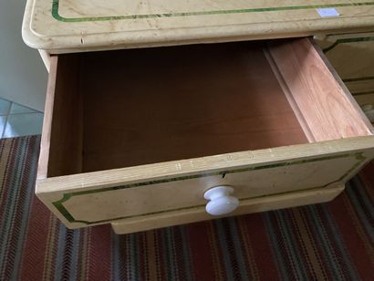 Chest of drawers in yellow patinated wood...