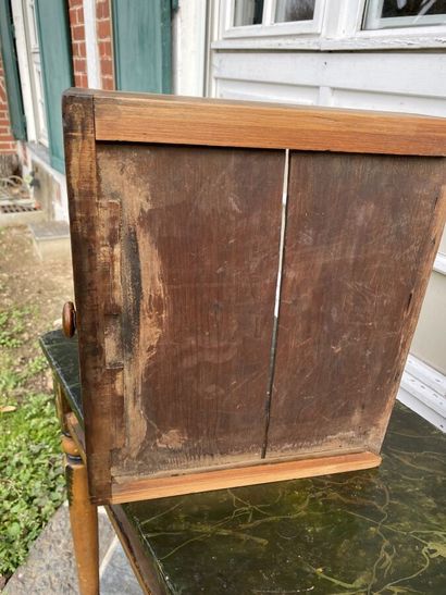 Rectangular console in ochre patinated wood,...
