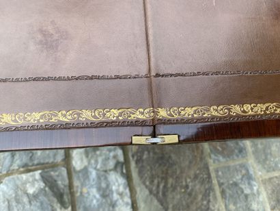 Mahogany and mahogany veneer game table,...