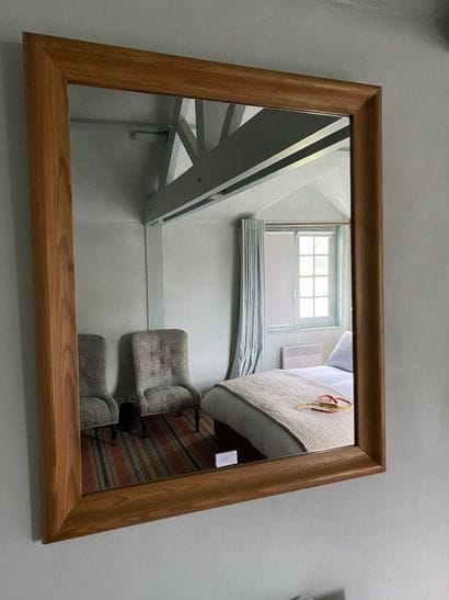 Mirror with natural wood frame. 20th century.
74...