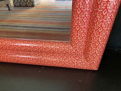David HICKS 
Wooden framed mirror with brown...