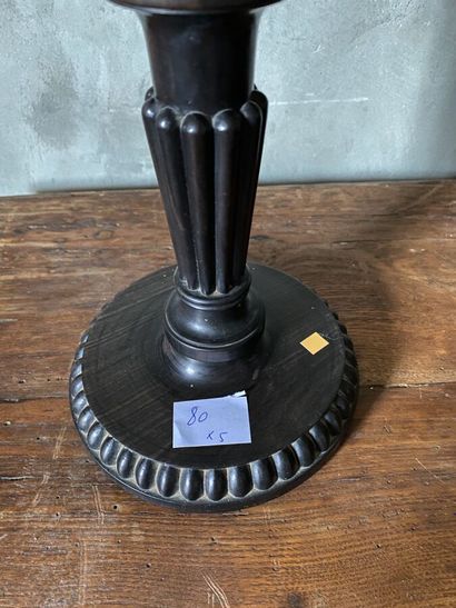 Lot of three lamp bases, one in composition...
