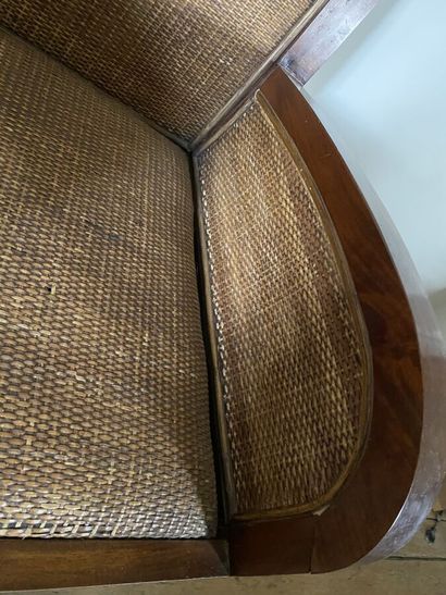 Wooden armchair, entirely furnished with...