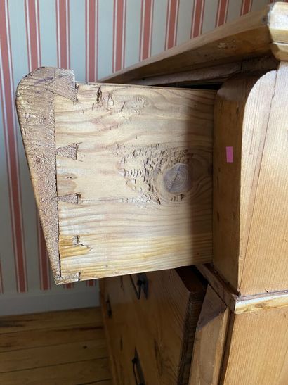 Pitchwood chest of drawers, opens with five...