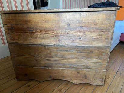 Pitchwood pedestal desk, opens with a drawer...