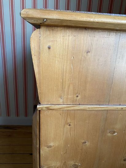 Pitchwood chest of drawers, opens with five...