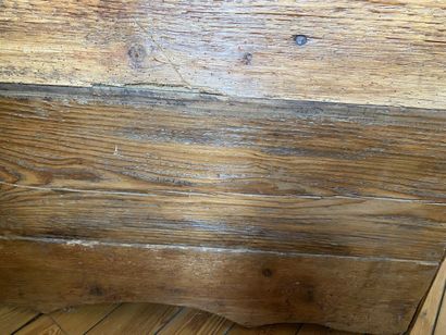 Pitchwood pedestal desk, opens with a drawer...