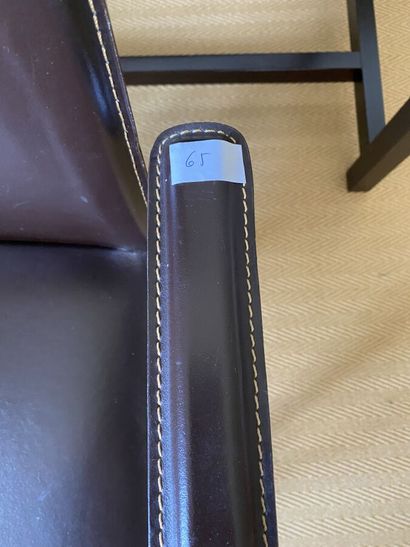 FLAMANT 
Office armchair covered with brown...