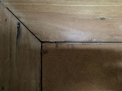 Mirror with natural wood frame, carved with...