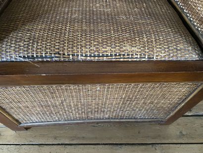 Wooden armchair, entirely furnished with...
