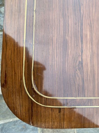 Mahogany and mahogany veneer game table,...