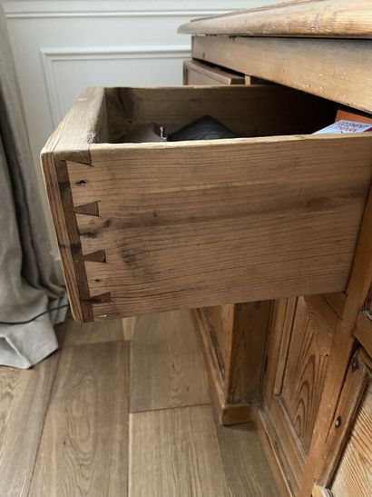 Pitchpin desk with seven drawers and a door...