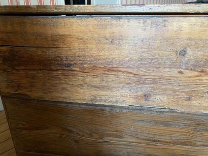 Pitchwood pedestal desk, opens with a drawer...