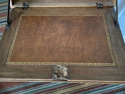 Sloping desk in natural wood, inlaid with...