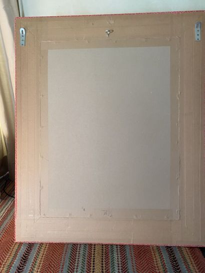 David HICKS 
Wooden framed mirror with brown...