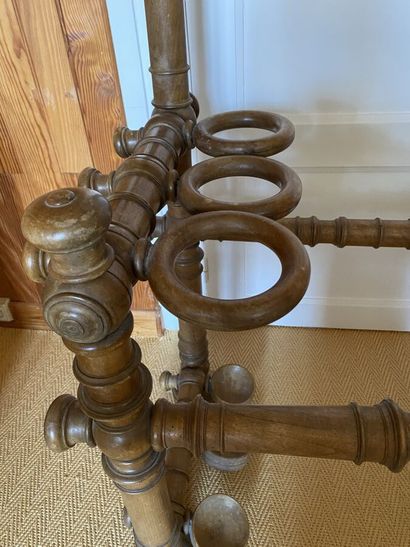 Bamboo style wood wall coat rack. 
215 x...