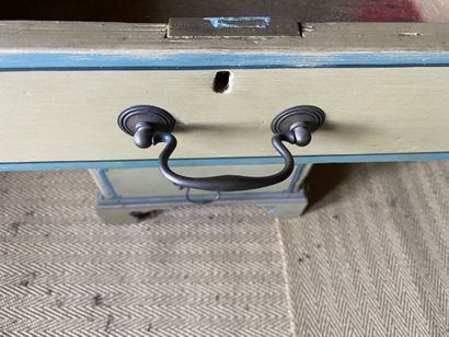 Yellow lacquered wood and green rechampi...