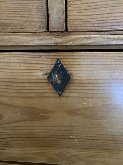 Pitchwood chest of drawers, opens with five...