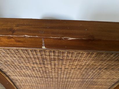 Wooden armchair, entirely furnished with...