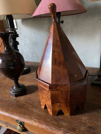 Lot of three lamp bases, one in composition...