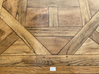 Oak coffee table, old parquet element forming...