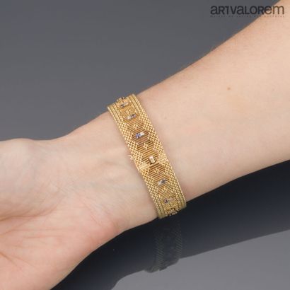 Ribbon bracelet in yellow gold 750°/°° with...