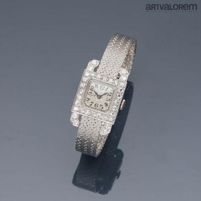Bracelet watch in 750°/°° white gold and...