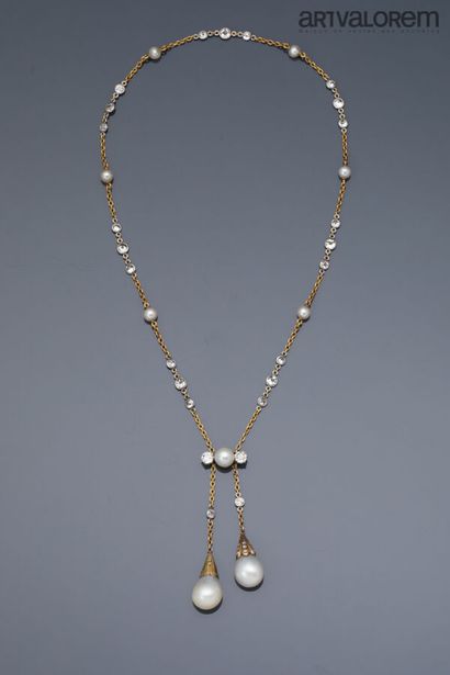 Négligé in 750°/°° yellow gold and platinum,...