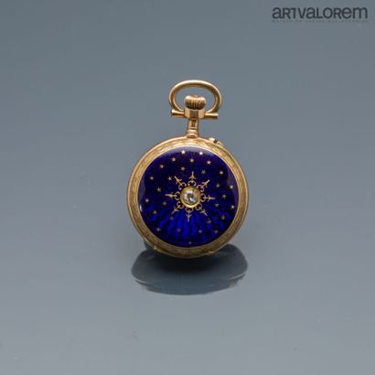 Yellow gold 750°/°° collar watch, beige dial...