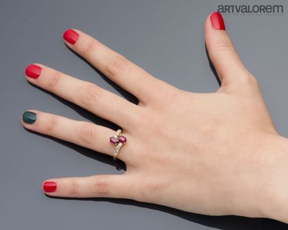Toi et Moi ring in yellow gold 750°/°° set...