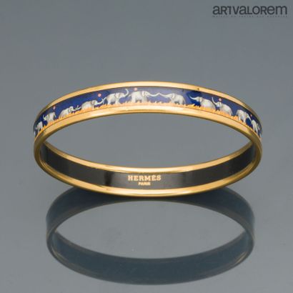 HERMES Paris
Gilt metal bracelet with enameled...