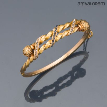 Opening link bracelet in yellow gold 750°/°°,...