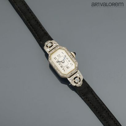 Ladies' watch in platinum and 750°/°° white...