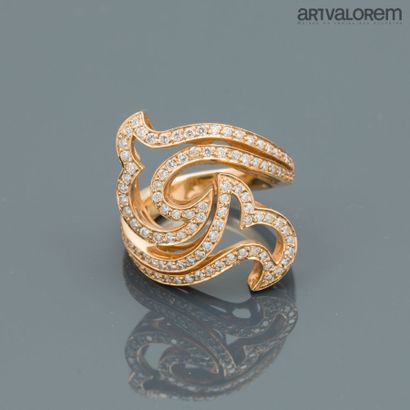 Marquise ring in yellow gold 750°/°° formed...