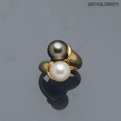 Toi et Moi ring in yellow gold 750°/°° set...