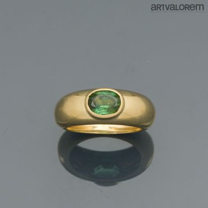 Ring in yellow gold 750°/°° centered with...