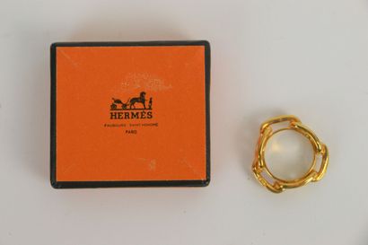 HERMÈS
Gilded metal scarf ring Regatta model...