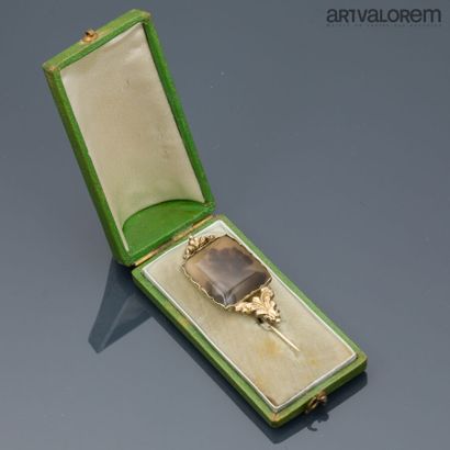 Brooch in yellow gold 750°/°° set with a...