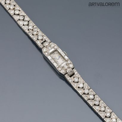 Ladies' wristwatch in platinum and 750°/°°...
