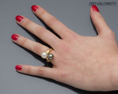 Toi et Moi ring in yellow gold 750°/°° set...