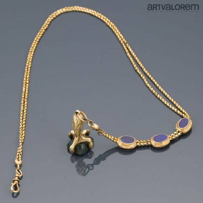 750°/°° yellow gold watch chain set with...