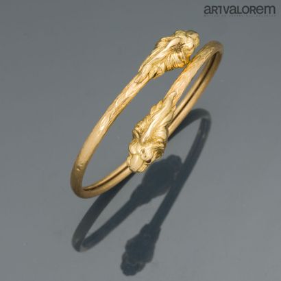 Brushed yellow gold 750°/°° open link bracelet,...