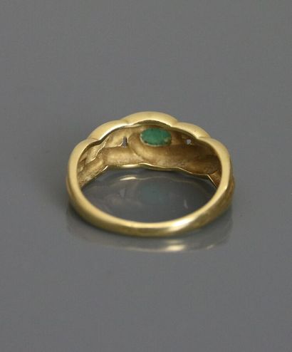Ring in yellow gold 750°/°° with braided...