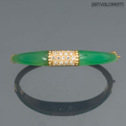 750°/°° yellow gold open-worked bangle set...
