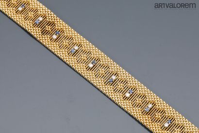 Ribbon bracelet in yellow gold 750°/°° with...